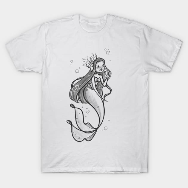 Mermaid Sketch T-Shirt by Maxineart